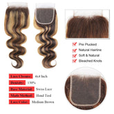 Brown Blonde Highlighted Lace Closure Body Wave | SULMY.